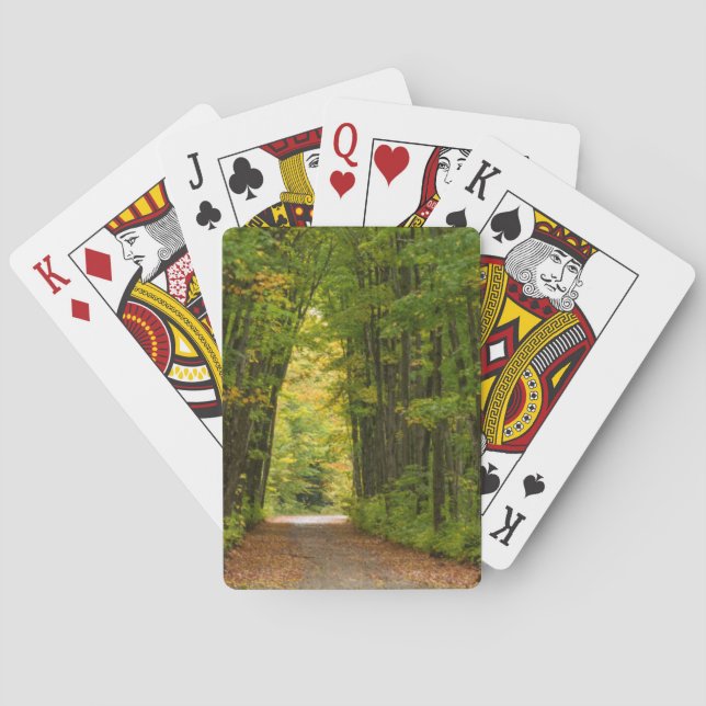Light At The End Of A Tunnel Of Trees Playing Cards (Back)