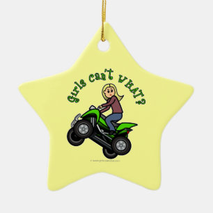 Light ATV   Four Wheeling Girl Ceramic Ornament