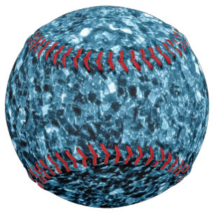 Light baby blue faux glitter sparkles bling softball