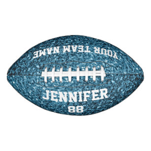 Light baby blue glitter sparkles Your name Team Football