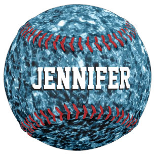 Light baby blue glitter sparkles Your name Team Softball