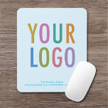 Light Baby Blue Mouse Pad Custom Logo Non Slip<br><div class="desc">Personalize our mouse pad with your company logo and custom text. It has a cloth surface with a non-slip rubber base. Designed in light blue and other colors (all colors are customizable). It's 9.25 inch x 7.75 inch* with a rounded rectangle shape. No minimum order quantity and no setup fee....</div>