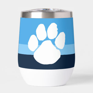 Light Baby Blue & Navy Pawprint