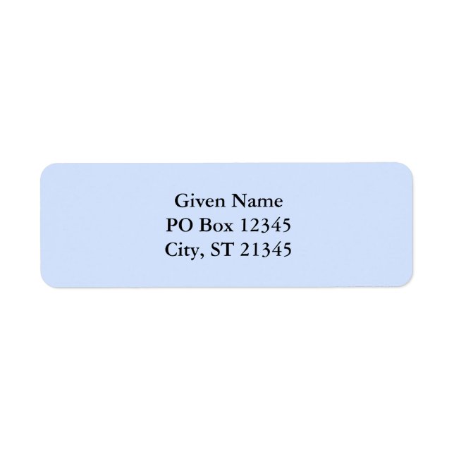 Light Baby Blue Return Address Label (Front)