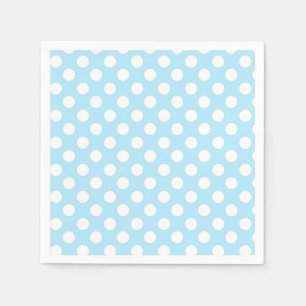 Light Baby Blue & White Polka Dots Birthday Party Napkin