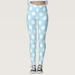 Light Baby Blue & White Polka Dots Leggings<br><div class="desc">Leggings</div>