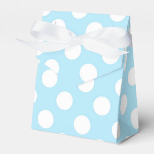 Light Baby Blue & White Polka Dots Party Favour Box