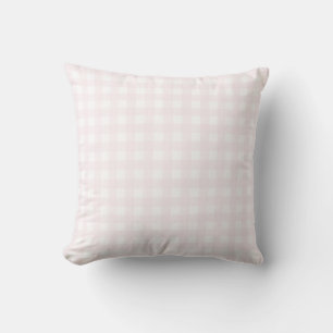 Light Baby Pink and White Medium Gingham. Cushion