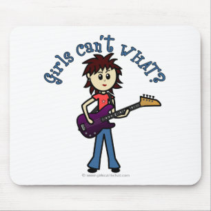 Light Bass Guitar Girl Mouse Pad