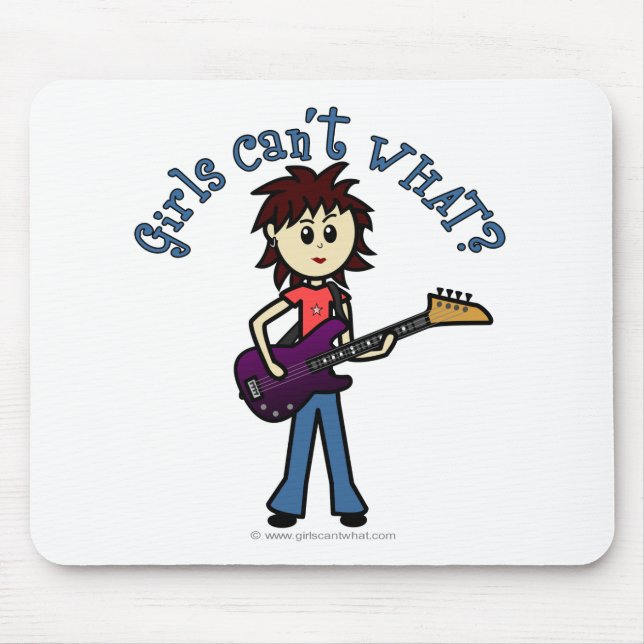Light Bass Guitar Girl Mouse Pad (Front)