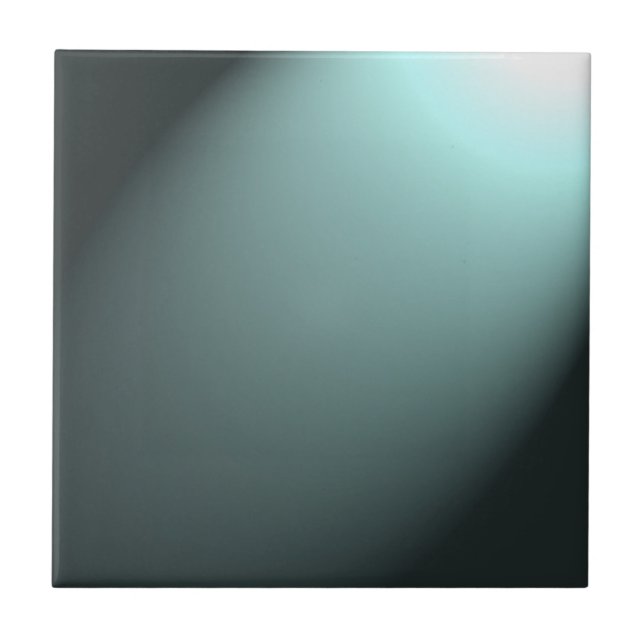 Light Beam on Deep Turquoise Blue Ceramic Tile (Front)