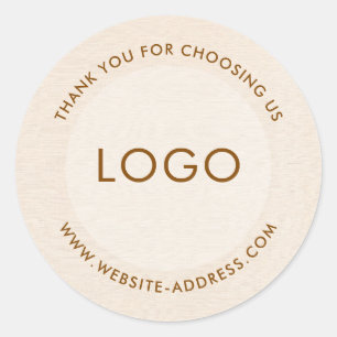 Light beig linen texture personalized text classic classic round sticker