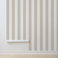 Light Beige and White Bold Vertical Stripes