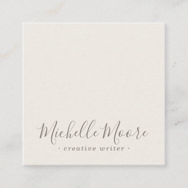 Light beige brown elegant minimalist professional square business card (Front)