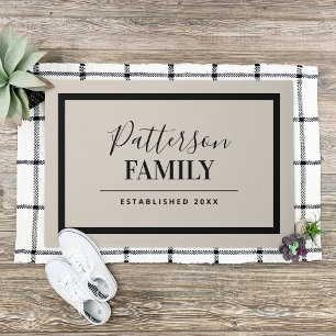 Light Beige Family Monogram Doormat