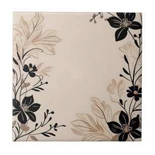 Light Beige Floral Ceramic Tile