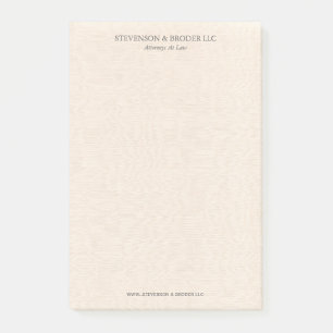 Light Beige Linen Texture Personalized Post-it Notes