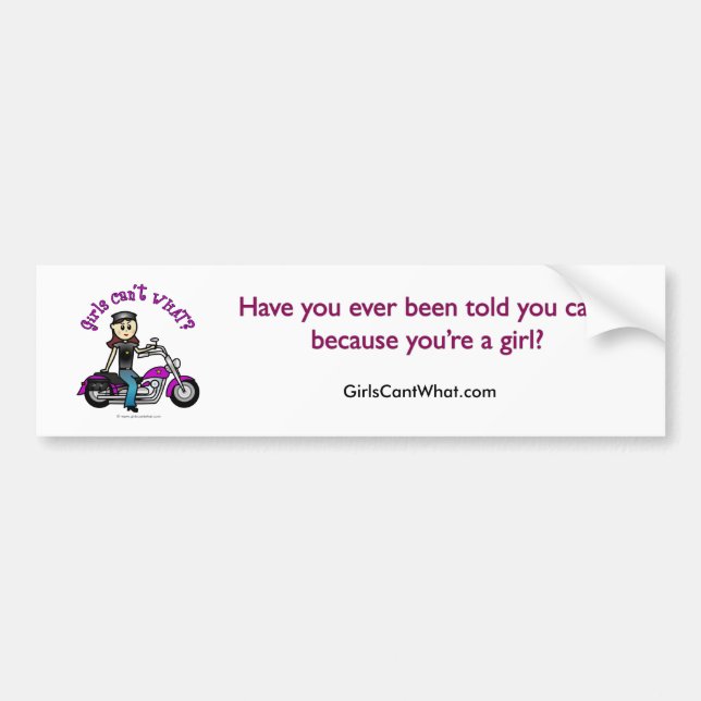 Light Biker Girl Bumper Sticker (Front)