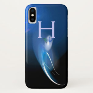 LIGHT BIRD IN BLUE MONOGRAM iPhone X CASE
