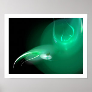 LIGHT BIRD IN GREEN POSTER