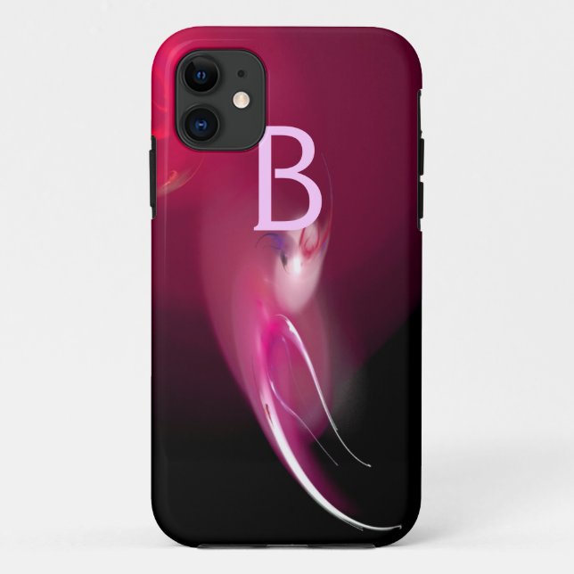 LIGHT BIRD IN PINK FUCHSIA  MONOGRAM Case-Mate iPhone CASE (Back)