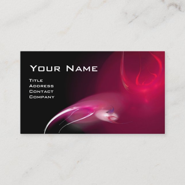 LIGHT BIRD MONOGRAM Vibrant black red Business Card (Front)
