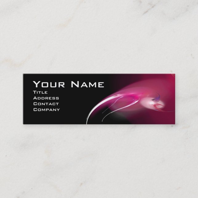 LIGHT BIRD MONOGRAM Vibrant black red Mini Business Card (Front)