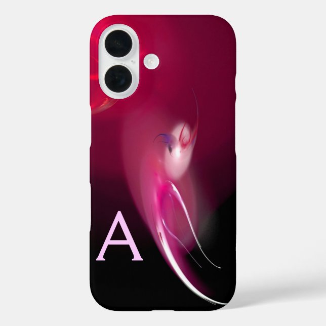 LIGHT BIRD / PINK FUCHSIA BLACK ABSTRACT MONOGRAM Case-Mate iPhone CASE (Back)