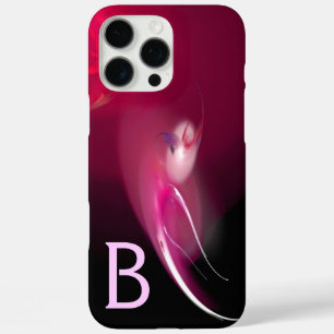 LIGHT BIRD / PINK FUCHSIA BLACK ABSTRACT MONOGRAM iPhone 16 PRO MAX CASE