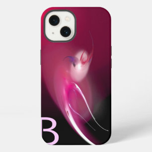 LIGHT BIRD / PINK FUCHSIA BLACK ABSTRACT MONOGRAM iPhone CASE