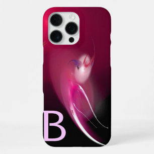 LIGHT BIRD / PINK FUCHSIA BLACK ABSTRACT MONOGRAM iPhone CASE