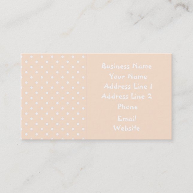Light Bisque Polka Dot Template Business Cards (Front)