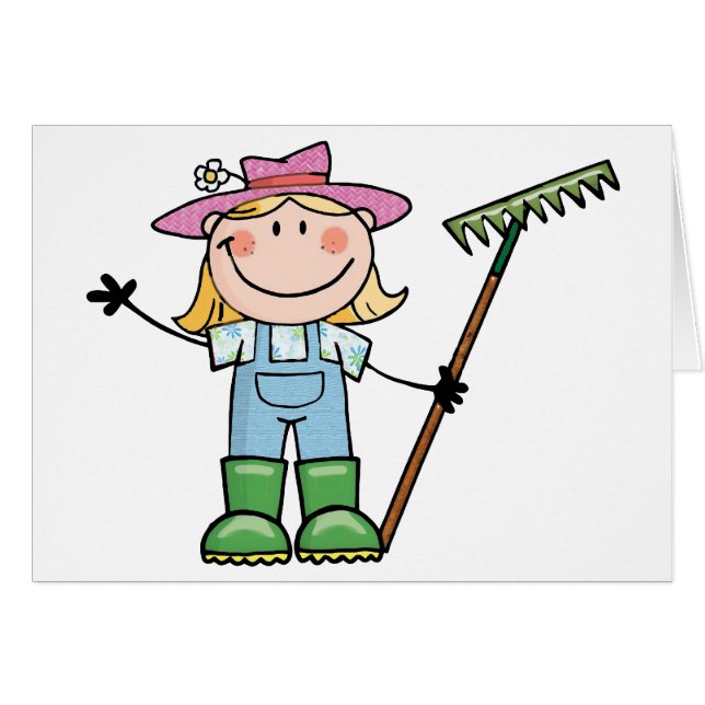 Light Blonde Gardener with Pink Hat (Front Horizontal)