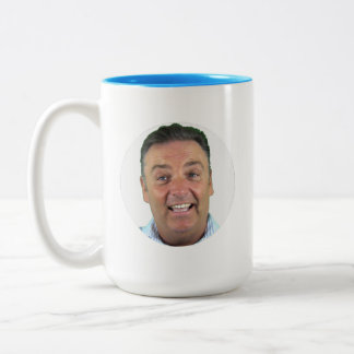 LIGHT BLUE 2-Tone Photo Mug Round Frame Custom Mug