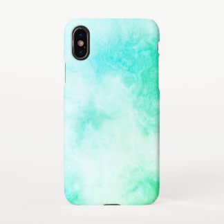 Light Blue Abstract Swirl White Marble Pattern iPhone Case