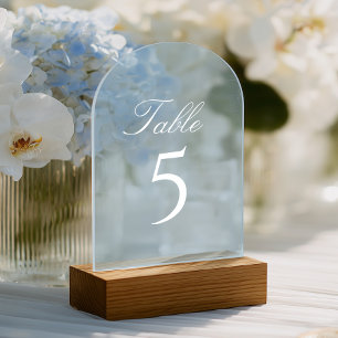Light Blue Acrylic Wedding Table Number