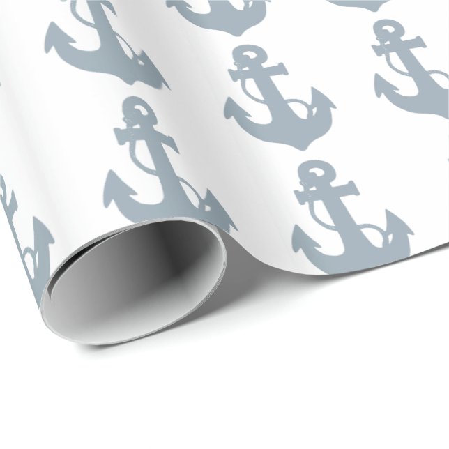 Light blue anchor wrapping paper (Roll Corner)