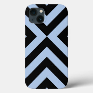 Light Blue And Black Chevrons iPhone 13 Case