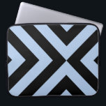 Light Blue and Black Chevrons Laptop Sleeve<br><div class="desc">Alternating light blue and black chevrons converge in this bold,  original geometric pattern. 

 

 Digitally created image. 
 Copyright © 2014 Claire E. Skinner. All rights reserved.</div>