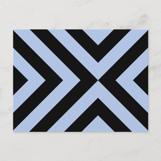 Light Blue and Black Chevrons Postcard (Front)