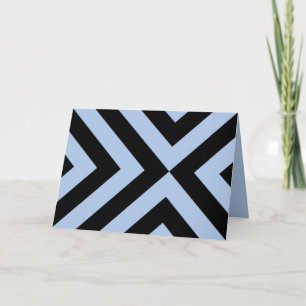 Light Blue and Black Chevrons Thank You Card