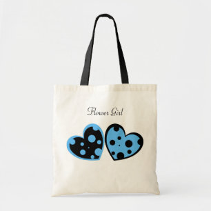 Light Blue And Black Hearts Bag