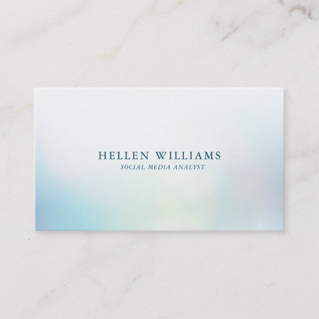 Light blue and blue soft fade business card (Front)