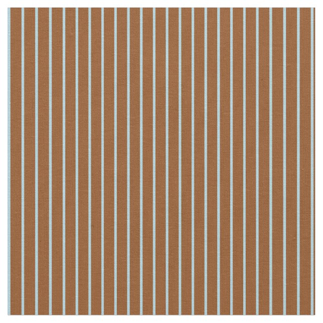 Light Blue and Brown Coloured Pattern of Stripes Fabric (Close Up)
