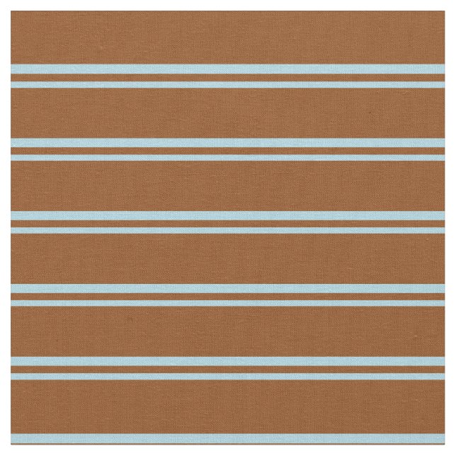 Light Blue and Brown Coloured Stripes Fabric (Close Up)