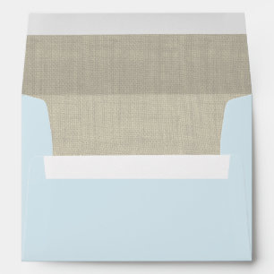 Light Blue and Burlap Envelope