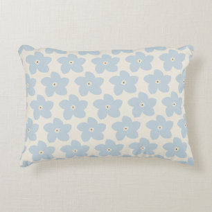 Light Blue And Cream Retro Flower Decorative Cushion