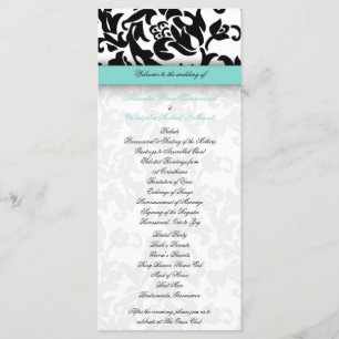 Light Blue and Damask Wedding Program