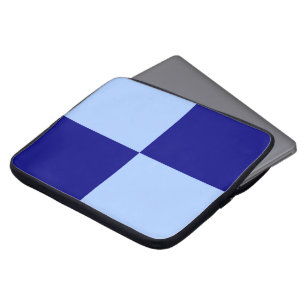 Light Blue and Dark Blue Rectangles Laptop Sleeve