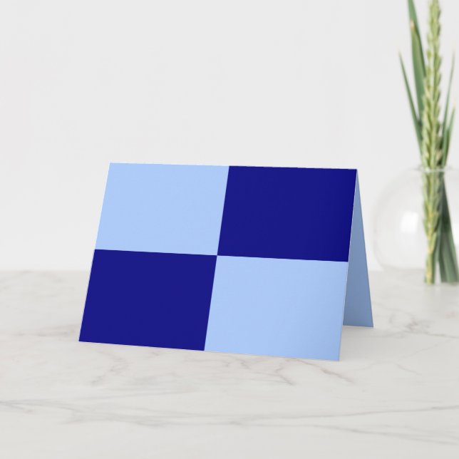 Light Blue and Dark Blue Rectangles Thank You Card (Front)
